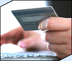 hand holding credit card