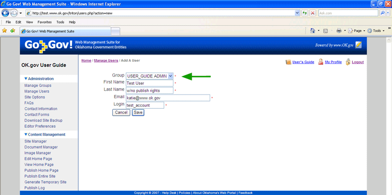 Publish Request Process Step 2