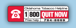 Oklahoma Tobacco Helpline: 1.800.Quit.Now: Free help 7848669