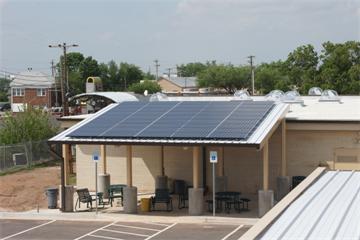 Solar panels at LEED building. Solar panels at LEED building.