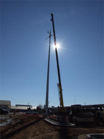 Wind Turbine in construction at LEED building Wind Turbine in construction at LEED building