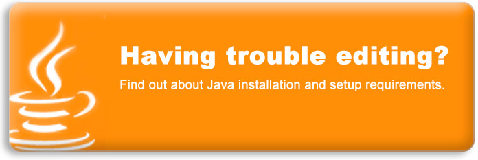 having trouble editing? find out about java installation and setup requirements