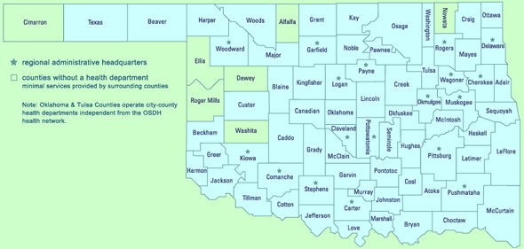 Map of Oklahoma Counties